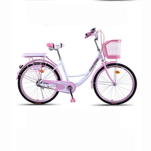 24 Inch Women’s City Bike Adult Cruiser Bike Multiple Colours Steel Frame Comfortable Leather Seat Bike Not Easy to Rust Durable