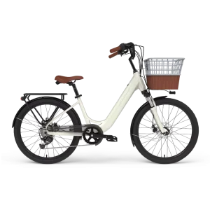 24 Inch Women’s Urban Electric Bicycle 250W 36V Rear Wheel Alloy Frame