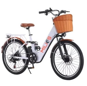 24″ New 400W City Commuter Electric Bike for Adults 36V 15Ah Battery 70-80km Range Shimano 7-Speed CE Certified