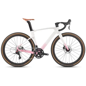 24-Speed Gravel Road Bike with Dual Disc Brakes Aluminum Alloy Wheels Carbon Fiber Hard Frame 160kg Load Capacity
