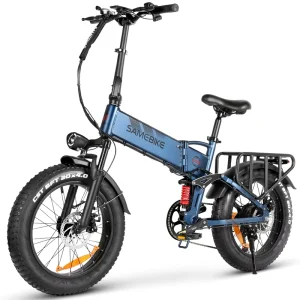 Canada Free Shipping Full-Suspension 250W Fat-Tire Hybrid Electric Bike, Adult Folding E-Bike