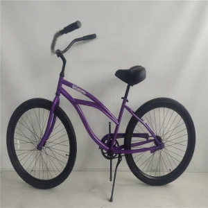 26-Inch Purple Comfort Single-Speed Beach Cruiser Bicycle for Adults