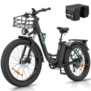 26-Inch Hybrid City Electric Off-Road Mountain Bike, Rear Hub Motor, 1500W, 7-Speed, Fat Tires, Lithium Battery