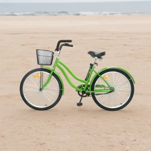 Custom 26-Inch Single-Speed Steel-Frame Bicycle with Coaster Brakes, Unisex, Multiple Colors, Beach Bike