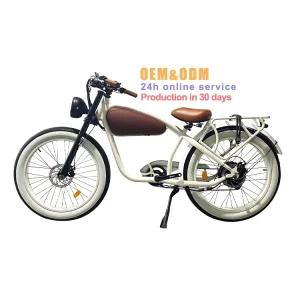 Beach Electric Bicycle, Retro Cherokee-Style, 26-Inch Fat-Tire Vintage Electric Bicycle, Snow and Beach Bike