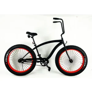 26-Inch Single-Speed Women’s Steel City Beach Cruiser Bicycle with Disc Brakes and Steel Fork