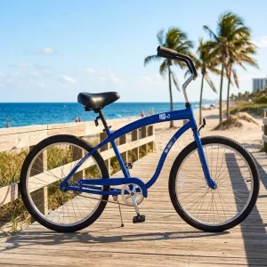 26-Inch Single-Speed Aluminum Alloy Frame City Beach Cruiser Bicycle, Classic Vintage Urban Bike for Men and Women, for Rental Use