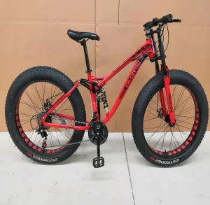 26” 4.0 Carbon Steel Fat Snow Bikes for Men Full Suspension Mountain Fat Bike Fatbike 26″ Beach Snow Fat Tire Bicycle