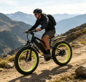26*4.0″ Fat Tire with Dual Disc Brushless Brake 500W 48V Off-road Electric Mountain Bike