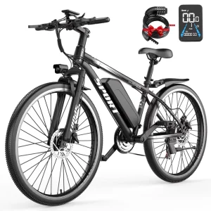 26-Inch Alloy Steel Hybrid Electric Bicycle for Urban and Off-Road Use, 48V 10Ah Lithium-Ion Battery, 500W Rear Drive, Pneumatic Tires, Disc Brakes