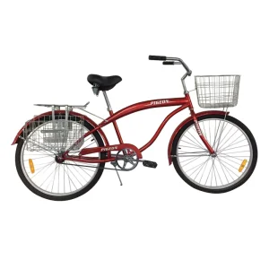 26-Inch Cargo Bicycle, Durable Beach Bike with Luggage Rack