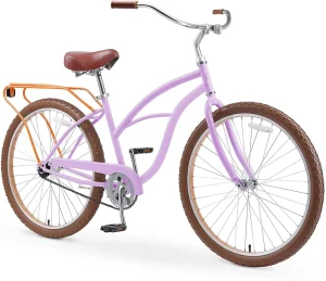 26-Inch Unisex Women’s Beach Bicycle, Available in Multiple Colors and Speeds, Colorful Steel City Bike