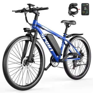 26-Inch Aluminum Alloy Electric Hybrid Bicycle, 7-Speed Electric Bicycle with Dual-Speed Function, 48V 11Ah Battery for Urban Use