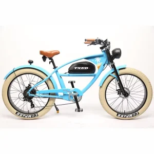 Factory Price 26-Inch Custom 7-Speed Electric Bicycle with Rear Hub Motor, Beach Cruiser, and 48V 15Ah Lithium Battery