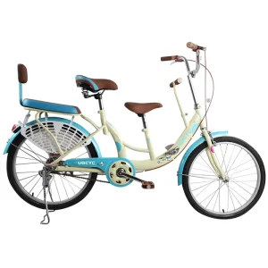 26-Inch Beach Cruiser Tandem Bicycle, 700C Touring Double-Seater Bicycle, Family City Touring Bike