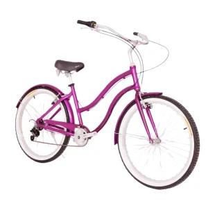 26″ Aluminum Alloy 7 Speed Classic Utility City Cruiser Bike Women Students 150kg Load Capacity Great Daily Campus Use