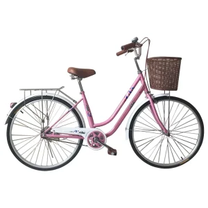 26″ Aluminum Lady Bicycle for Vintage Style City Bicycle with Basket for Women