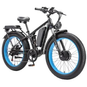 26″ Dual Aluminum E Mountain Bike 52V 26Ah Large Capacity Battery Hydraulic Disc Brake All Terrain Electric Bike Adults Commute