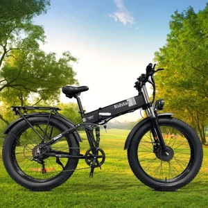 26-Inch Ebike 1500W Dual-Motor Electric Mountain City Hybrid Cargo Folding Fat-Tire Bicycle