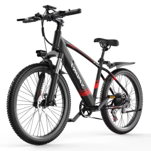 26″ Electric Mountain Bike for Adults with 500W Rear Hub Motor 48V Lithium Battery up to 30 Miles Range 7 Speed