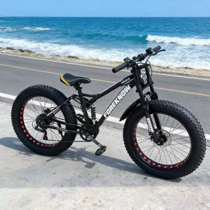 26 Inch 4.0 Fat Tire Snow Bike Full Suspension Off Road Mountain Bicycle with High Grip Tires