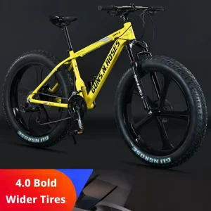 26 Inch Aluminum Alloy Fat Bike, 4.0 Big Tire Magnesium Alloy Wheel, Mountain Off Road Bicycle for Men Women Beach Snow