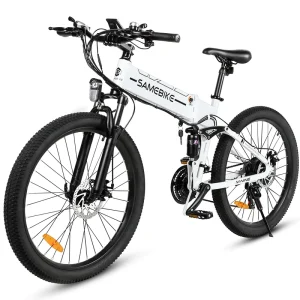 26 Inch Aluminum Alloy Frame Electric Mountain Bike 48V 250W Motor Dual Suspension Electric Folding Bicycle Up to 60km Range