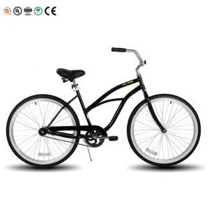 26 Inch Bicycle Single Speed Beach Cruiser Bike with Aluminum Steel Fork Red Men’s Ladies’ Cruiser Bike