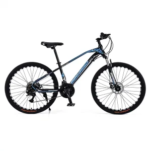 26 Inch Carbon Steel Frame Mountain Bike Aluminum Fork Double Disc Brakes Comfortable 21 Speed Adult Off Road Racing