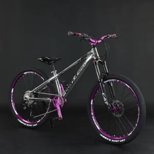26 Inch Dirt Jump Mountain Bike 24 Inch Stunt Bicycle with Purple Rims and Multiple Color Options