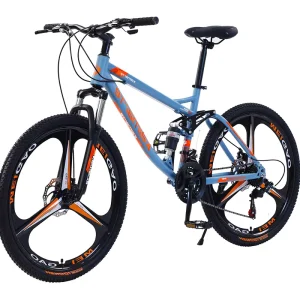 26 Inch Downhill Soft Tail Mountain Bike Four-bar Linkage 21 Speed Double Shock Absorption Dual Disc Brakes Carbon Steel Frame
