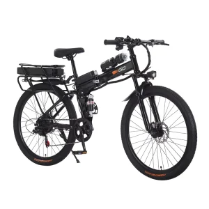 26 Inch Electric Folding Bike Rear Suspension Foldable Mountain City Bike Lithium Battery Rear Carrier Aluminum Alloy