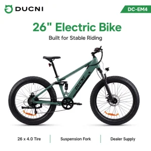 26 Inch Fat Tire Electric Bike 48V 500W 7 Speed Power E-bike