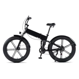 26 Inch Foldable Fat Tire E Bike with 7 Speed China Car Light Equipped Lithium Battery Powered for Adults’ Urban Mountain Riding