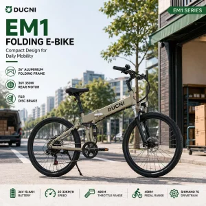 26 Inch Folding Electric Bike 36V 350W Adult Commuter E Bike with Shimano 7 Speed and Disc Brake