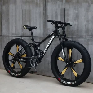 26 Inch Full Suspension Men Hill MTB Mountain Bike Snow Bike 21 Speed Gears Disc Brake Aluminum Alloy Ordinary Pedal