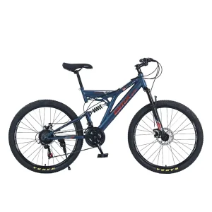 26 Inch Men’s Adult Mountain Bike with Disc Brake Steel Frame 24 Speed Suspension Fork Fat Tire