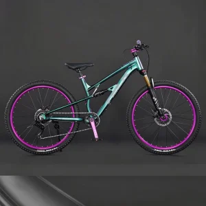 26 Inch Mountain Bike 8 Speed Full Suspension Aluminum Alloy MTB Bicycle Dual Disc Brake Bikes for Adult