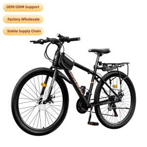 26 Inch Steel Fork Mountain Bike Disc Brakes 21 Speed Oil Spring Shock Suspension Road Use Men’s Commuting Bicycle