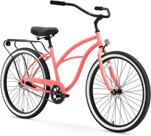 26″ Steel Frame Ladies Beach Cruiser Bikes with 26″*2.125 Tires Colorful Beach Cruiser City Bike for Men Women