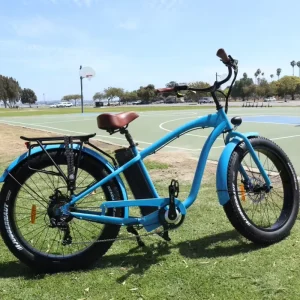 26-Inch Alloy Velo Electrique 7-Speed Fat-Tire Hummer Beach Cruiser Electric Bicycle, 15Ah Lithium, 52V Sensor