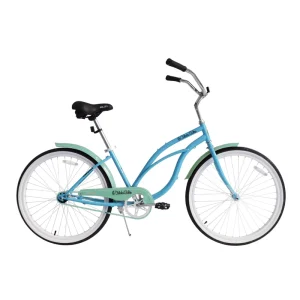 26-Inch Steel-Frame Women’s Beach Bicycle, 26-Inch Single-Speed City Cruiser Bike, Custom Colors Made from Samples