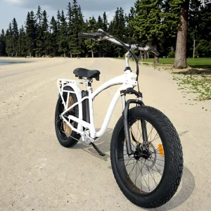 Classic Electric Cruiser Bike 26×4 Fat Tires, Optional Rear Rack and Disc Brakes, E-bike for Beach Riding
