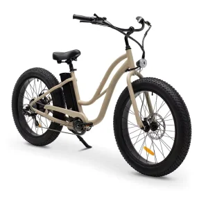 26-Inch Lithium-Powered Women’s Beach Cruiser Fat-Tire E-Bike