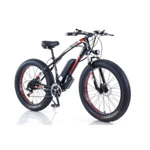 26inch Fat Tyre Electric Bike 350W/750W 36V/48V 21 Speed High Carbon Steel Frame Suspension Front Fork