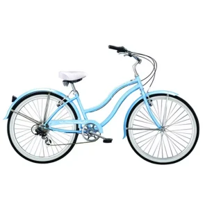 26inch Traditional Beach Bike Blue Beach Cruiser Bicycle