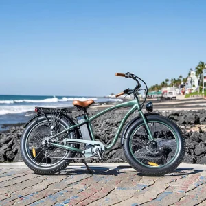 Electric Road Bicycle Off-Road Cruiser 26×4.0-Inch Fat-Tire Retro Beach Cruiser Electric Bike