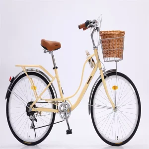 28 Inch Electric Bicycle New Style Lady City Bike 21 Speed Gears Steel Frame Aluminum Alloy Fork