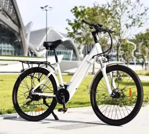 28-Inch Women’s Electric City Bike EU Stocks 250W Rear Hub Motor 7-Speed 36V 10.5Ah Lithium Battery Aluminum Alloy