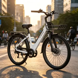 28 Inch Women’s Electric Mountain Bike 250W Front Hub Motor Alloy 15.6Ah 7 Speed 36V City Bicycle